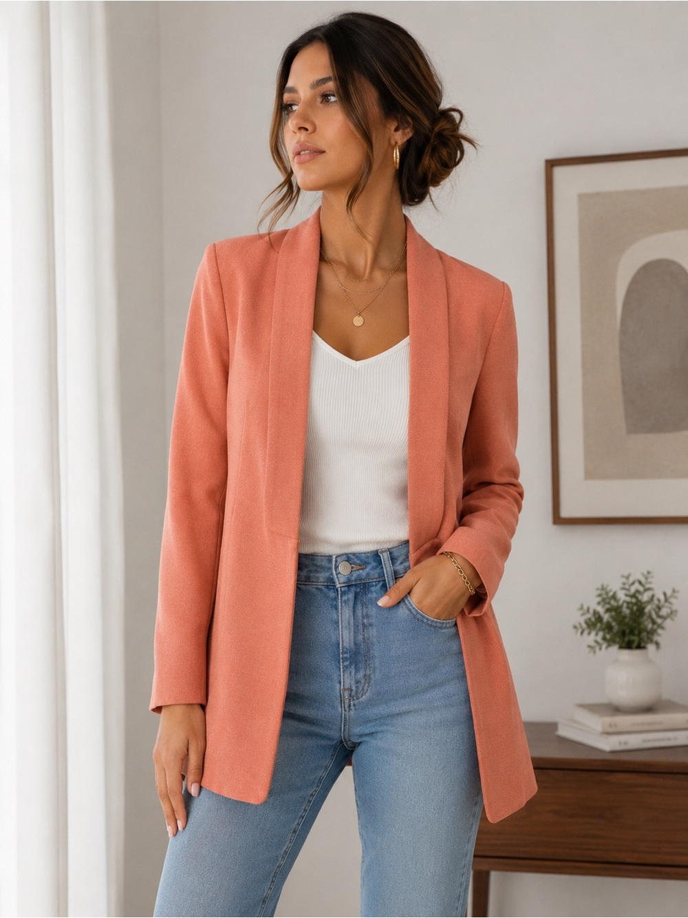 The Fifth Label Coral Open-Front Blazer